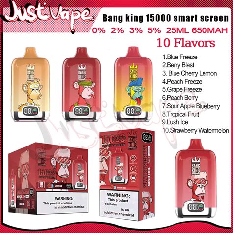 Authentique Bang King Digital 15000 Puff Jetable E Cigarettes Mesh Coil