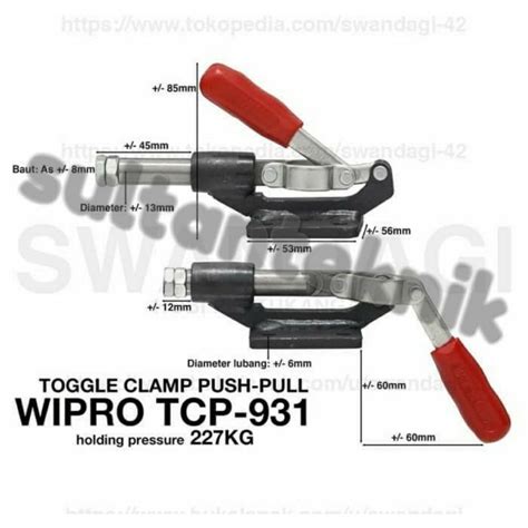 Jual Toggle Clamp WIPRO TCP931 Heavy Duty Toggle Clamp Push Pull 227kg