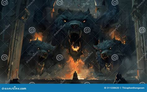 cerberus guards   hell stock illustration illustration  evil