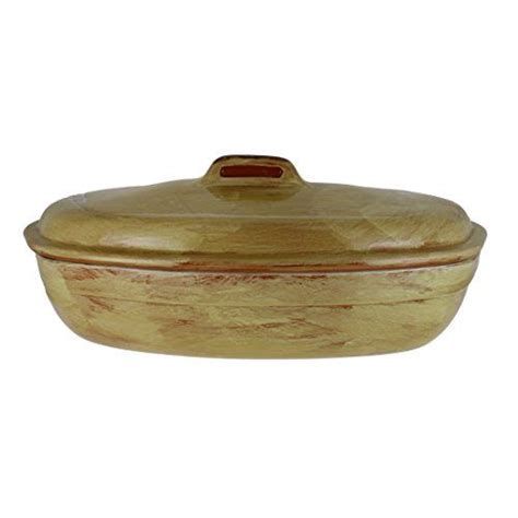 French Home 375quart Saffron Yellow Stoneware Roaster With Lid This