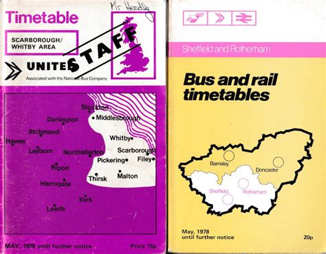 Yorkshire Bus And Rail Timetables Chiefly South And East Yorkshire 1960s