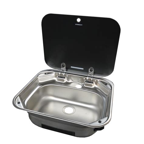 Dometic Stainless Steel Camper Sink W Glass Top Stainless Steel