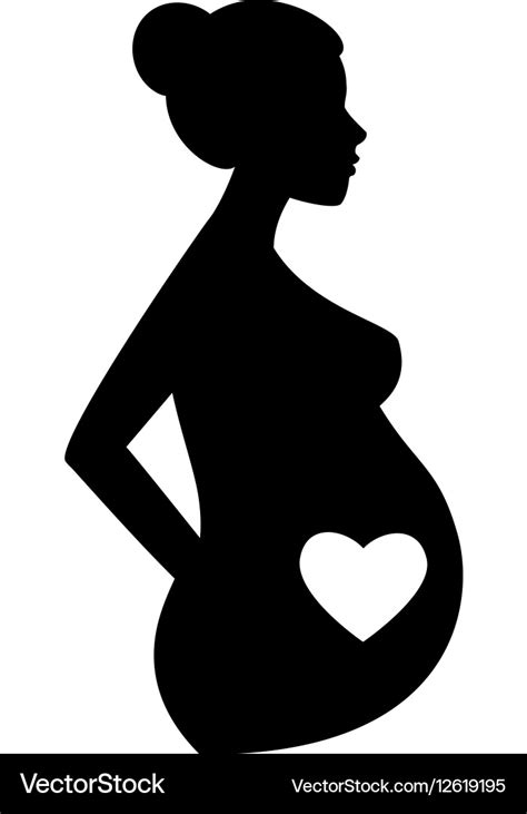 Beautiful pregnant woman silhouette isolated Vector Image