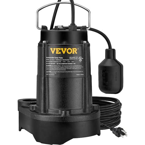 Vevor 12 Hp 115 Volt 66 Gpm Cast Iron Submersible Sump Pump Wsbzt05hp110v0t0wv1 At