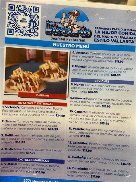 Online Menu Of Mariscos Victorio Restaurant Pleasanton California