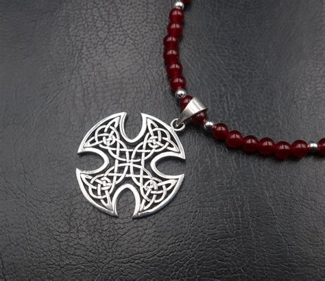 Collier De Perles De Rubis Et Argent Grande Croix Catawiki