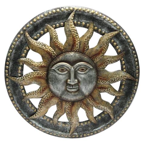 Textured Metal Sun Face Outdoor Wall Decor Outdoor Wall Decor