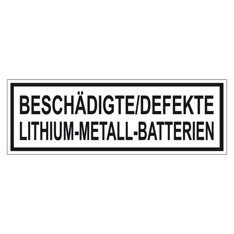 Aufkleber Lithium Batterien beschädigt Folie 150x50 mm Aufkleber Shop