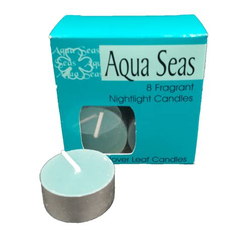 Clover Leaf Aqua Seas 8 Fragrant Nighlight Candles Plastic And