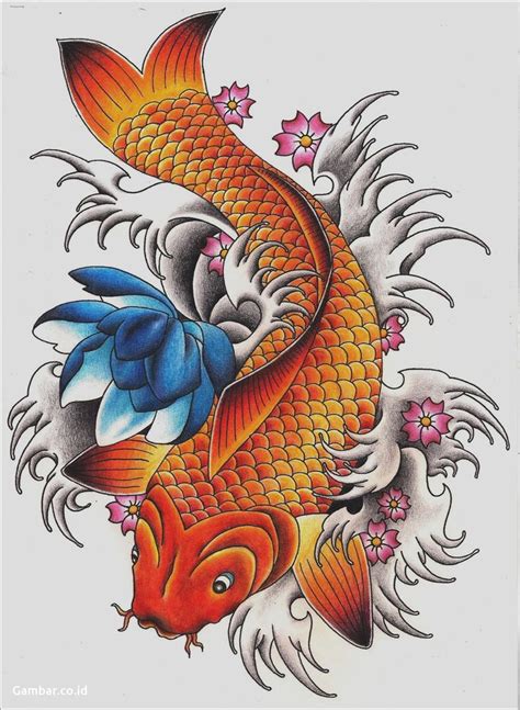 Desain Tato Ikan Koi Warna Homecare