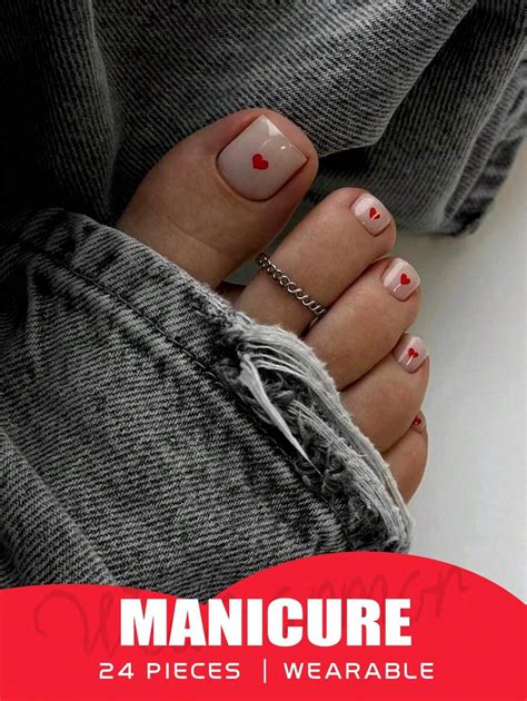 Adicione Um Pouco De Romance Conjunto De Unhas Falsas Em Forma De