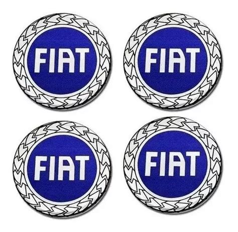 Emblema Adesivo Calota Fiat Palio Resinado Azul Mm Jogo Frete Gr Tis