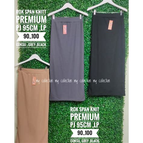 Jual Rok Span Knited Span Rajut Panjang Span Knit Premium Long Span