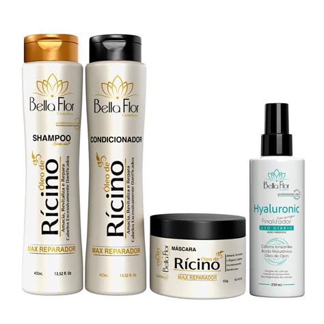 Kit Capilar Rícino E Fin Hyalur 4 Produtos Profissionais Submarino