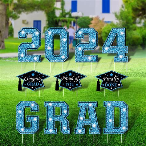 2024 Graduation Yard Sign Decorations Congrats Grad Outdoor Lawn