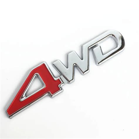 Car Styling 3D Chrome Metal Sticker 4WD Emblem 4X4 Badge Decal SUV Rear