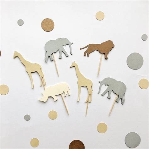 Safari Cupcake Toppers Safari Theme Baby Shower Birthday Etsy Festa