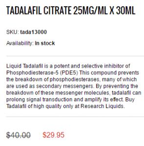 Liquid Tadalafil Review: Research Chemical for Treatment of ED