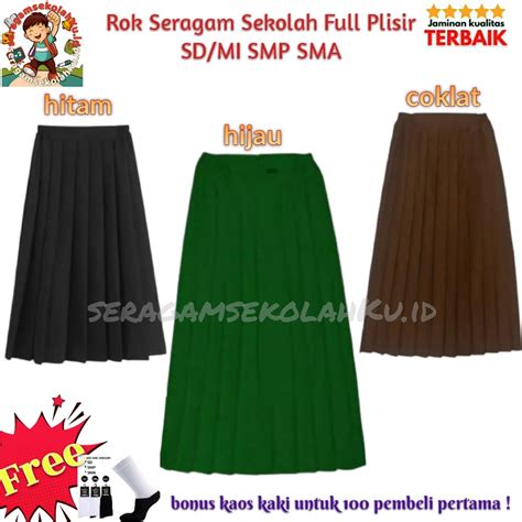 Jual Rok Panjang Seragam Sekolah Sd Smp Sma Full Rempel Plisir Pliskit