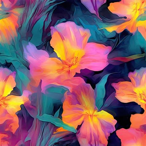 Premium Photo Seamless Floral Pattern With Colorful Flowers Vector