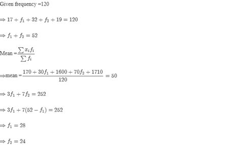 Find The Missing Frequencies In The Following Frequency