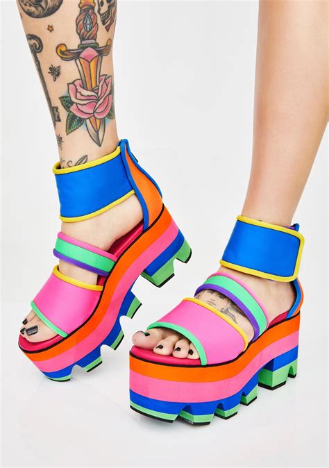 Current Mood Neon Platform Sandals Strappy Platform Sandals Platform