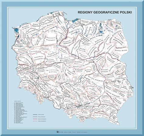 Regiony Geograficzne Polski Mezoregiony Mapa Cienna Pomoce