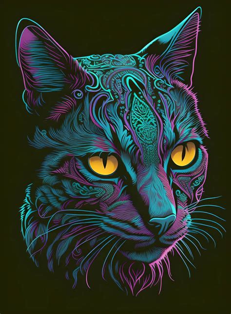 Neon Cat 4 by LadyAly on DeviantArt