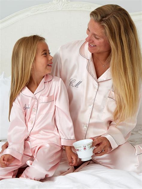 Personalised Girls Mini Pink Satin Pyjamas Lunn Antiques