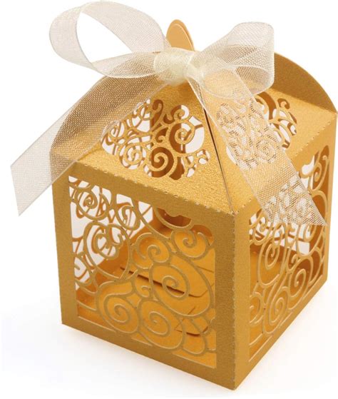 Amazon KPOSIYA 100 Pack Wedding Favor Boxes Laser Cut Boxes Party