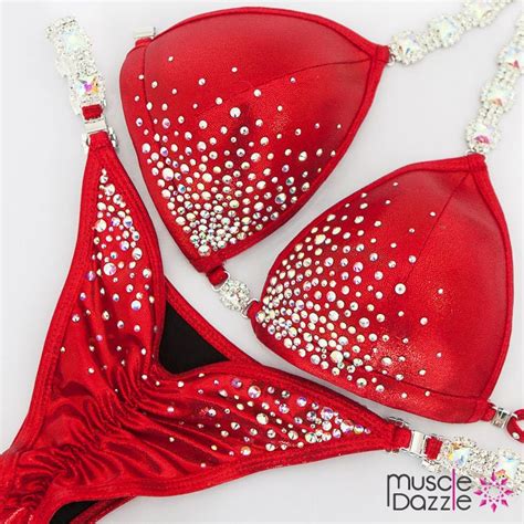 Affordable Red Bikini Competition Suit CB Etsy