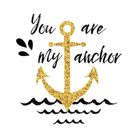 Typographic Print With Phrase You Float My Boat Decorated Anchor