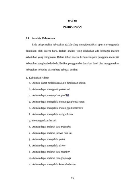 PDF BAB III PEMBAHASAN 3 1 Analisis Kebutuhan Spefikasi Rancangan