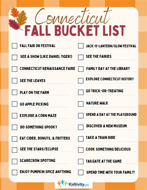 2024 Connecticut Fall Bucket List