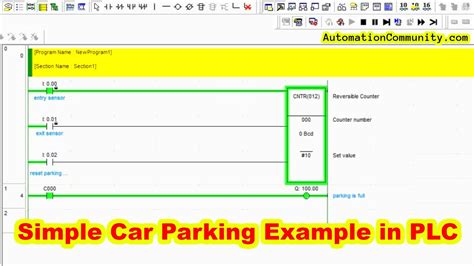 Simple Car Parking Example In Plc Industrial Automation Course Youtube