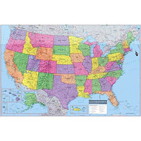 Amazon Coolowlmaps United States Wall Map Poster X Usa