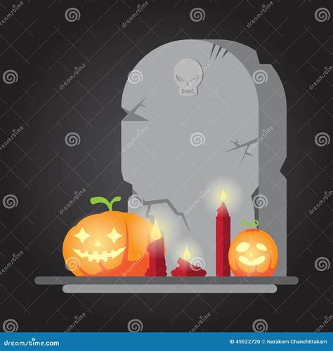 The Spooky Old Tombstone Halloween Stock Vector Illustration Of