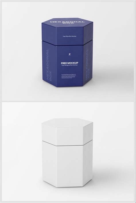 Free Hexagonal Box Mockup Free Mockup PSD Pixpine Packaging