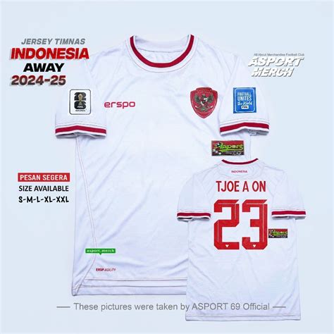 Jual JERSEY BOLA TIMNAS INDONESIA AWAY ERSPO 2024 2025 JERSEY ERSPO