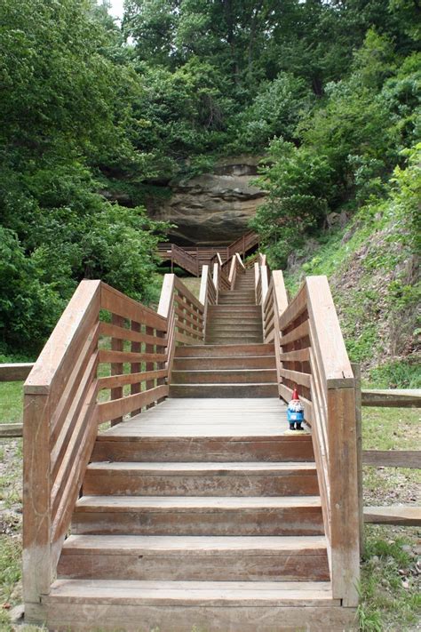 Jerome Checks Out The Steps Leading To The Indian Cave At Indian Cave