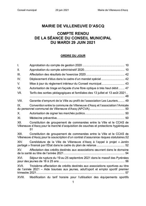 Calam O Juin Proc S Verbal Du Conseil Municipal