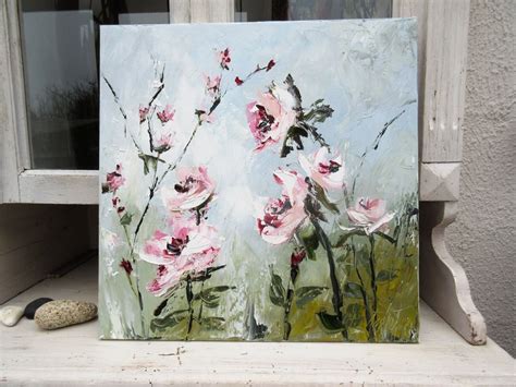 Peinture Florale Huile Au Couteau Un Peu De Douceur Peintures