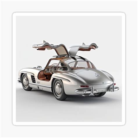 Mercedes Benz 300 SL Gullwing Back And Side View Sticker For Sale