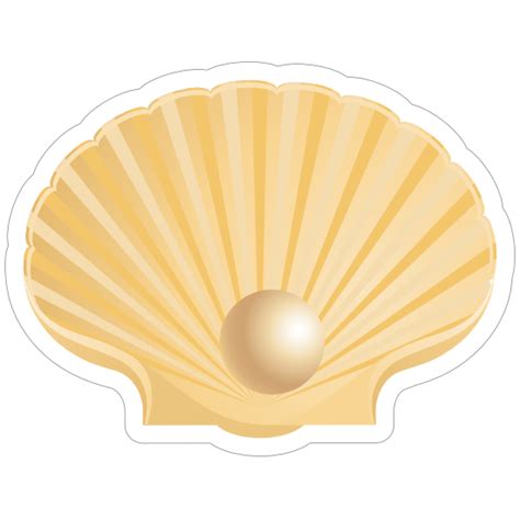 Half Shell And Pearl Sticker