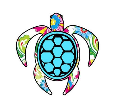 Car Decal Sea Turtle Decal Sea Turtle Colorful Car Decal