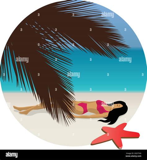 Woman On The Beach Stock Vector Image Art Alamy