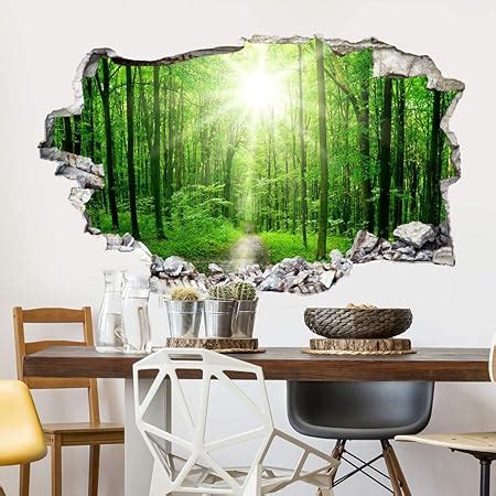 Selbstklebende Natur Tapete D Wandtattoo Wald Klebebilder Sunny Forest