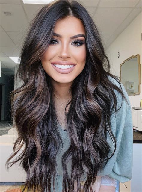 Winter Hair Colors In 2022 Black Hair Balayage Brunette Hair With Highlights Brunette