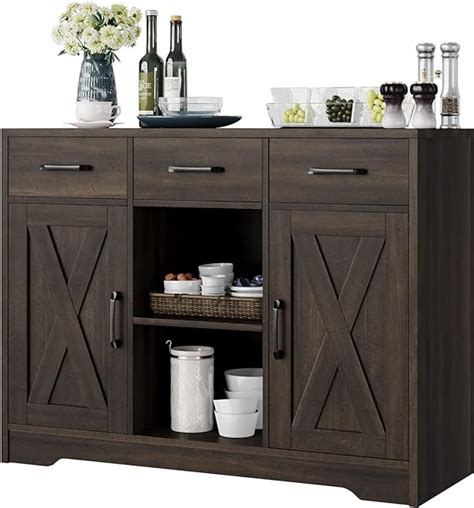 Amazon HOSTACK Modern Farmhouse Buffet Storage Cabinet With Barn