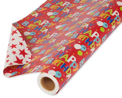 Buy American Greetings Reversible Wrapping Paper Happy Birthday